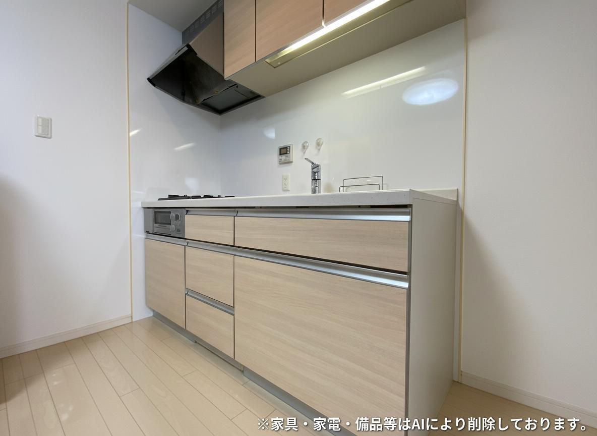 アルファステイツ明石アヴェニューのキッチン|キッチン　※家具・家電はAIで削除しております。