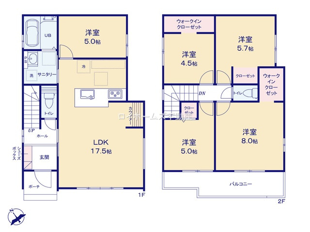 【間取り】 | 名古屋市緑区鳴丘２丁目509『仲介料無料』新築戸建て | 1号棟
