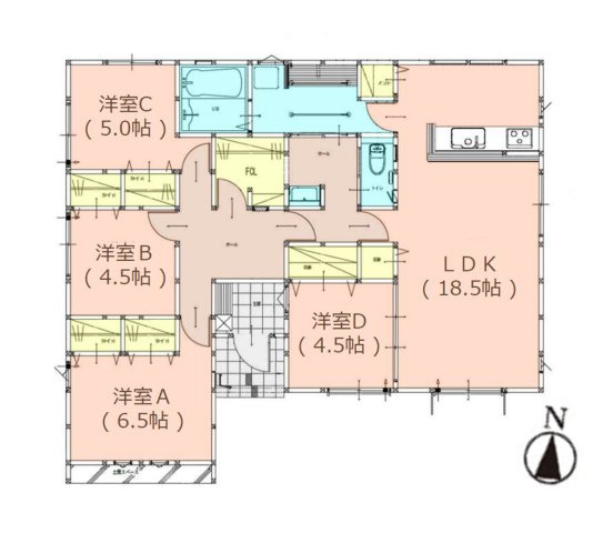 糟屋郡志免町桜丘5丁目第3-1棟（1号棟）の間取り