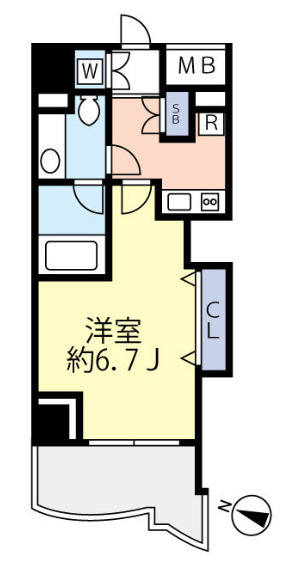 アクロス文京の間取り|ワンルーム