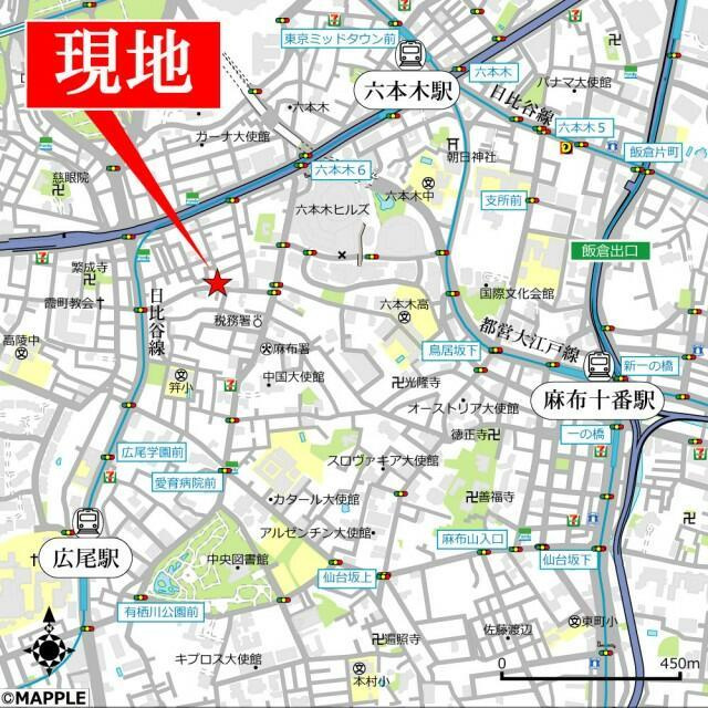 ルガロ西麻布の地図| 地図で見た物件位置情報
