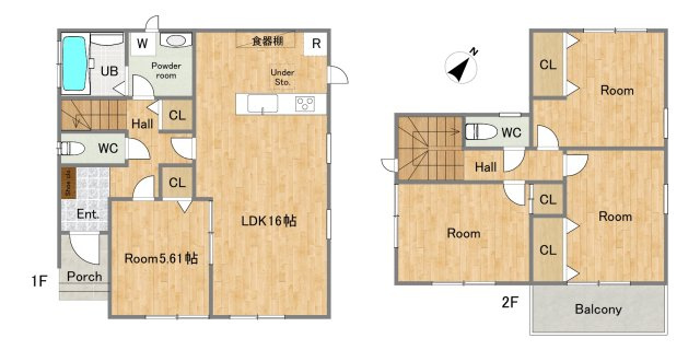 三木市志染町広野8丁目　中古戸建の間取り