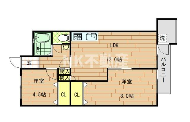 【間取り】 | 八戸ノ里グランドマンション（八戸ノ里賃貸） | 間取りです