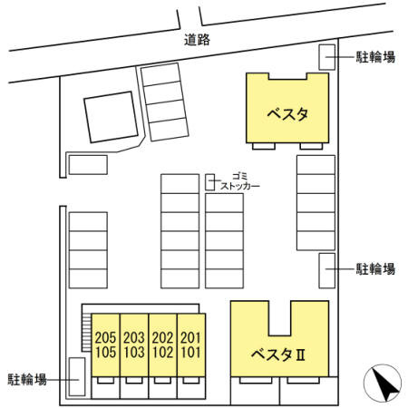 ベスタⅢの駐車場