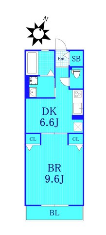 シャンティ二俣川の間取り|1ＬＤＫタイプのお部屋です！