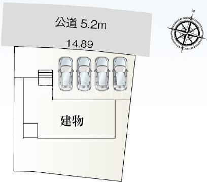 可児市愛岐ケ丘3丁目　新築戸建　全1棟の区画図