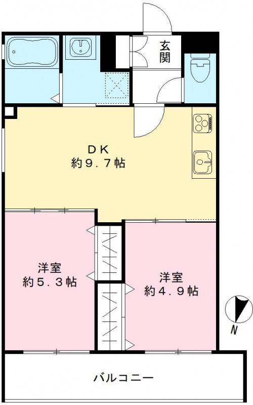 クリエオーレ下神田Ⅱの間取り|5号室