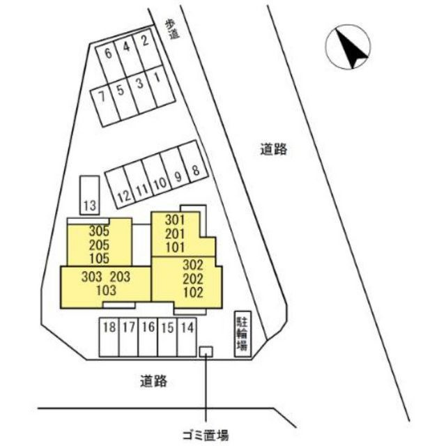 岐阜市茜部辰新１丁目のアパートの駐車場
