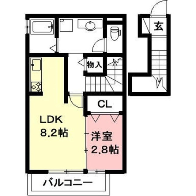 羽島市竹鼻町飯柄のアパートの間取り
