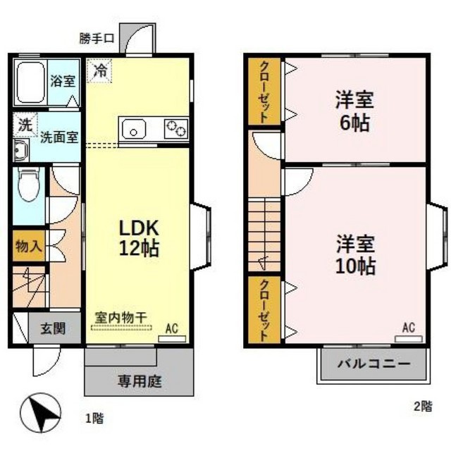 羽島郡岐南町徳田のアパートの間取り