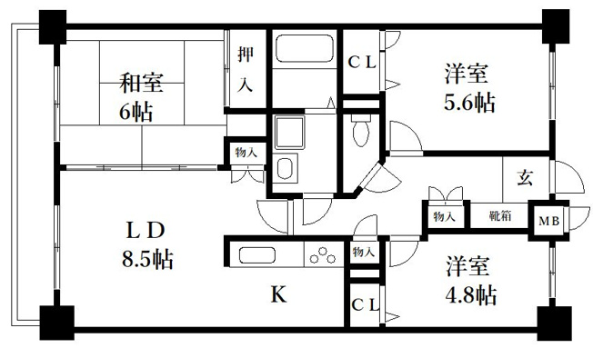 【間取り】 | アミティエ博多駅南