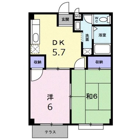 一号線ハイツ（Ａ）の間取り