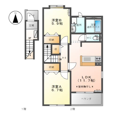 クレアＫの間取り