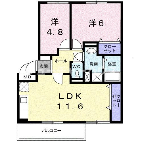 タウニーロイヤル　１の間取り