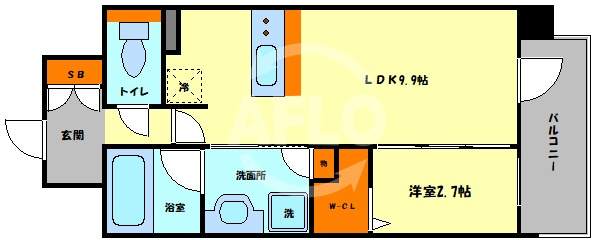 コンフォリア・リヴ南森町Qの間取り|コンフォリア・リヴ南森町Q　間取り