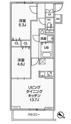 ジェノヴィア板橋本町Ⅲスカイガーデンの間取り