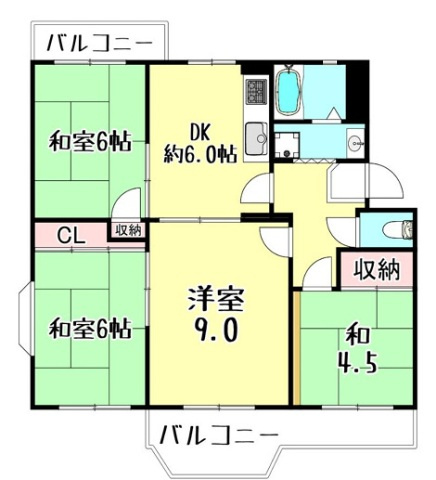名谷25団地102号棟の間取り