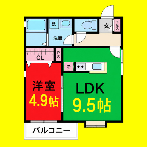 クラージュ黒川　名古屋市賃貸　仲介手数料無料の間取り