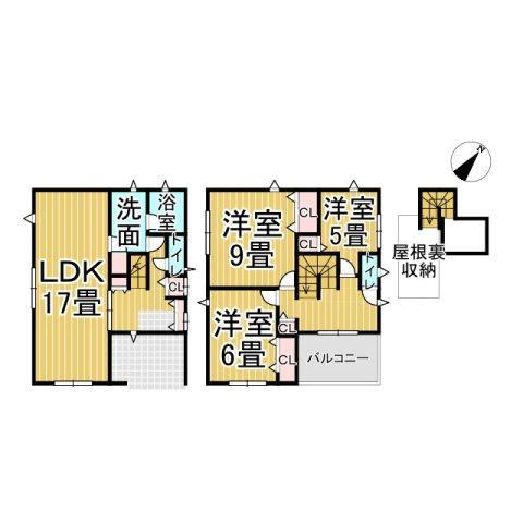 沖野上町３丁目　2/2の間取り