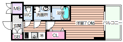 【間取り】 | ファーストステージ梅田WEST | 1K
