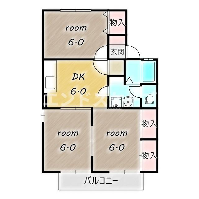 エスポワールＤの間取り|高崎、前橋のお部屋探しはエンドスケープまで！お客様の理想お聞かせ下さい♪