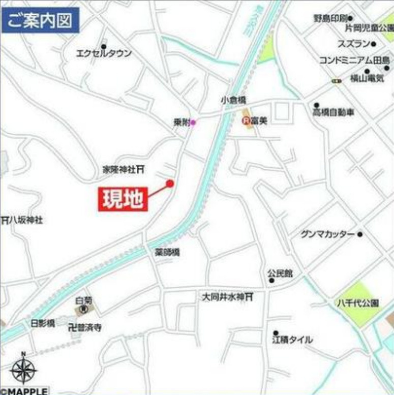 【新築】高崎市乗附町　限定１棟　ハートフルタウン　新築建売の地図