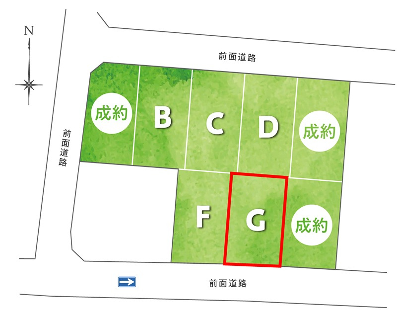 「周辺環境充実」高知市高そねG号地　建築条件付き売土地の区画図|残り5区画！