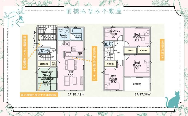 【新築】藤岡市岡之郷第３　３号棟(全６棟)　クレイドルガーデン　新築建売分譲の間取り