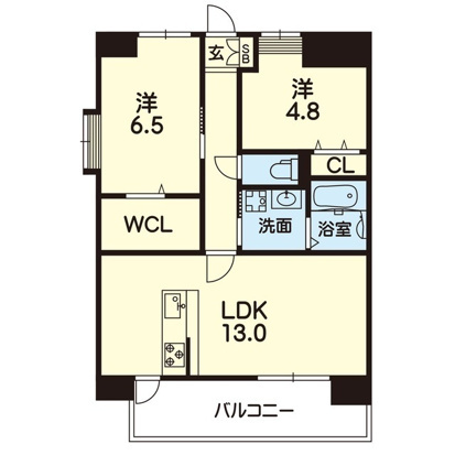 熊本市南区田迎４丁目の賃貸マンションの間取り