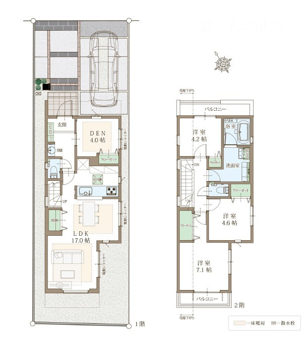 戸建 府中市分梅町３丁目の間取り|1号棟