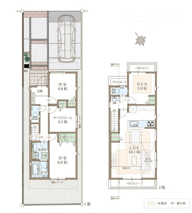 戸建 府中市分梅町３丁目の間取り|6号棟
