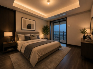 【寝室】 | グラングリーン大阪THE NORTH RESIDENCE | ※掲載画像の一部はAIによるホームステージングイメージです。実際には家具・家電は設置されておりません。その他、床・キッチン・洗面台・建具の色、室内のタイプなどのお気軽にお問い合わせ下さい。