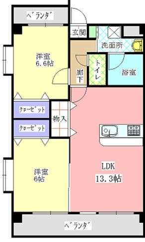 パセオ白砂Ⅱの間取り
