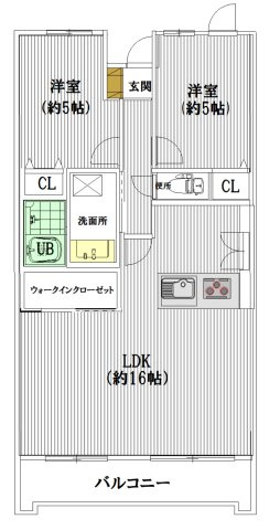 尼崎市武庫之荘本町１丁目の賃貸マンションの間取り