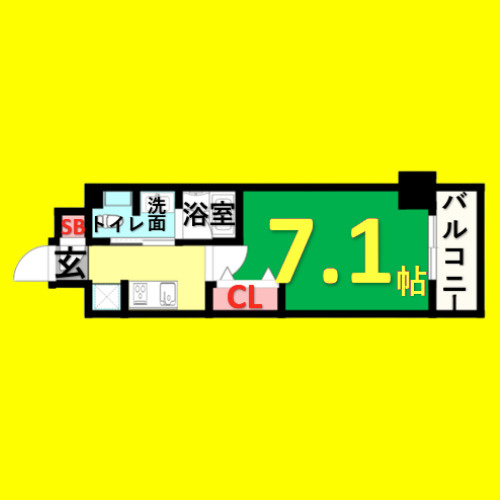 ヴェルデシア名駅南(旧ルネフラッツ名駅南)　名古屋市賃貸　仲介手数料無料の間取り