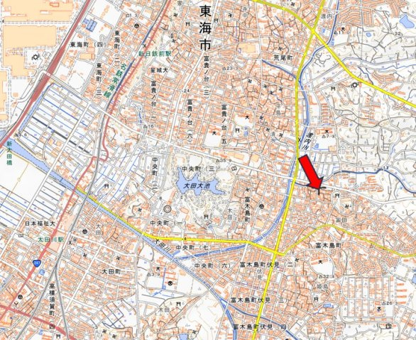 東海市　1棟ビルの地図