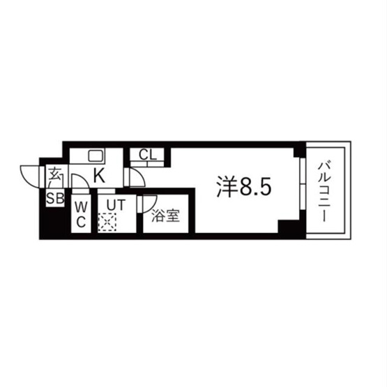 【間取り】 | Ｋ－ｒｅｓｉｄｅｎｃｅ蒲田 | 1K（反転）