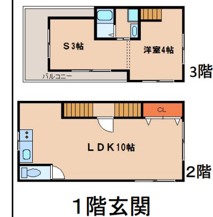 貸家　神戸市灘区原田通の間取り
