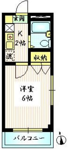 ベルビーマシコの間取り|東南角部屋2面採光　洋室６帖