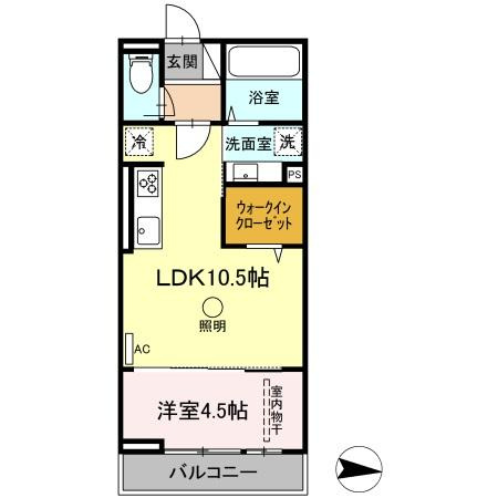 熊本市中央区京町２丁目のアパートの間取り