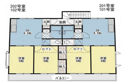 松戸市平賀の一棟アパートの間取り