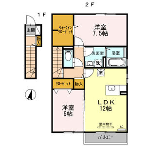 【間取り】 | カーサクレール | お部屋の間取りです