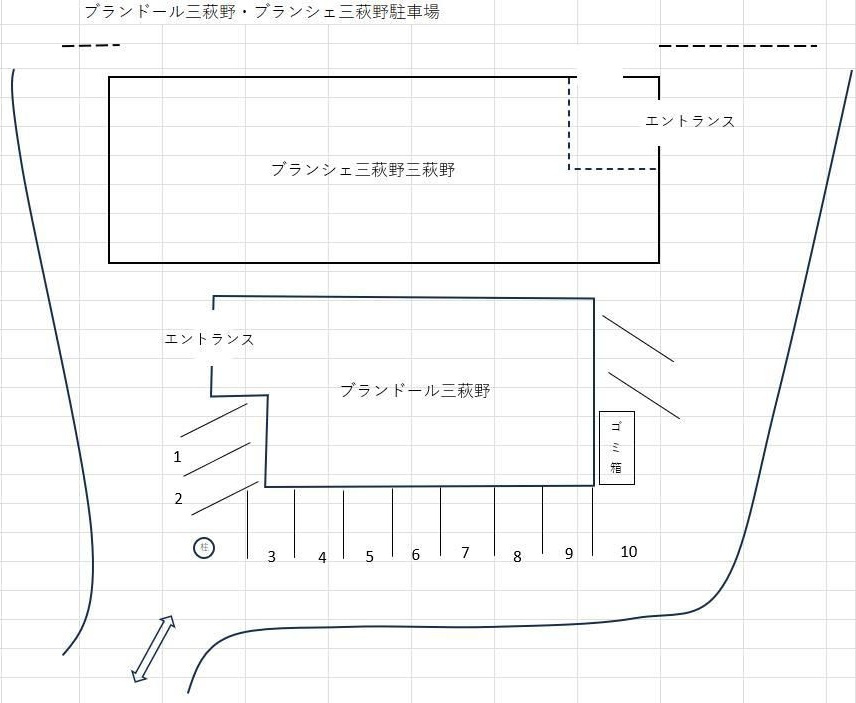 ブランシェ三萩野の地図