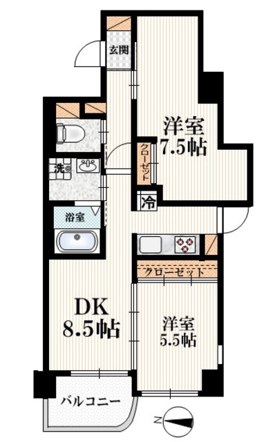グランシャリオの間取り|【間取り】角部屋