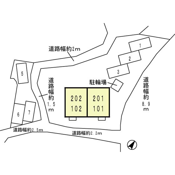 セジュール名谷Ⅱの区画図