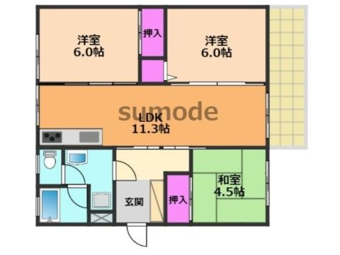 若山台住宅23号棟の間取り