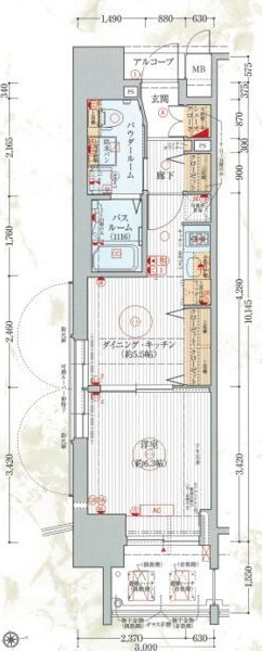 エステムプラザ名古屋駅前プライムタワーの間取り