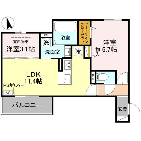 メゾンドソルテA棟の間取り