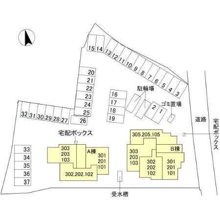 メゾンドソルテA棟の区画図