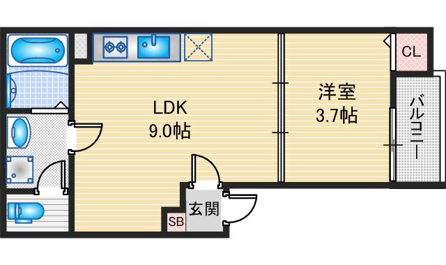ポラリス摂津Rの間取り